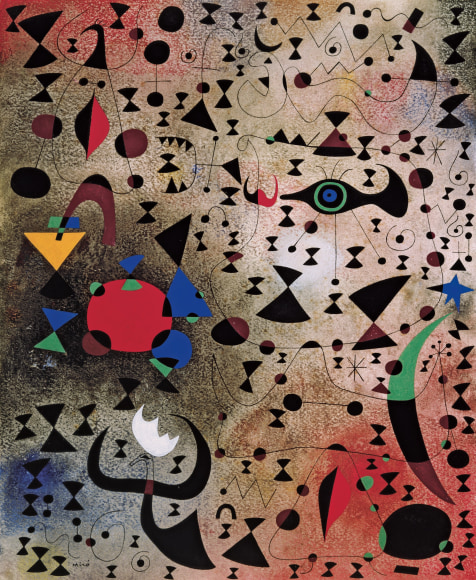 Joan Mir&oacute;, Women at the Edge of a Lake Made Iridescent by the Passage of a Swan