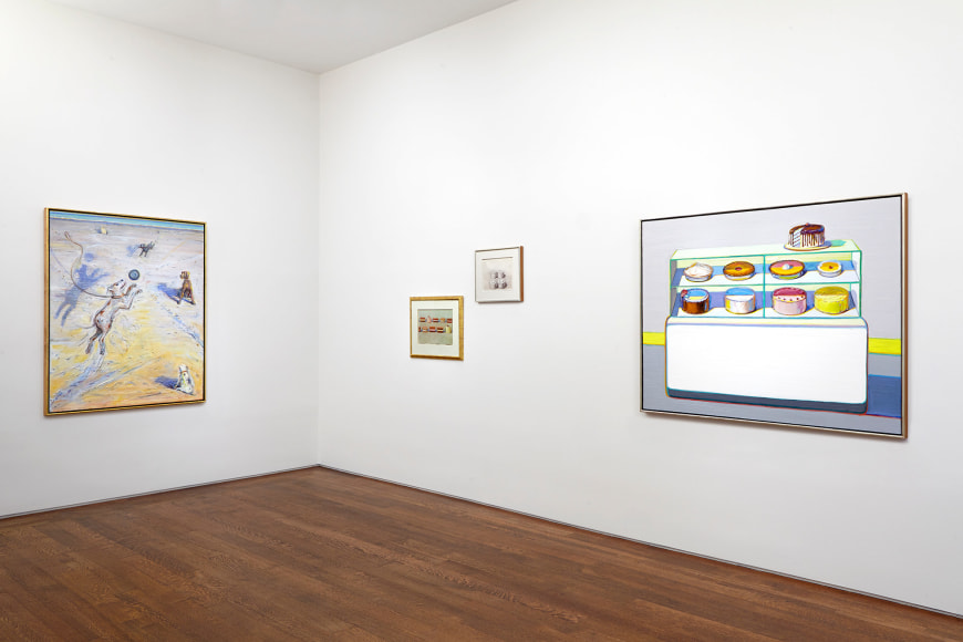 Installation view of Wayne Thiebaud at Acquavella Galleries from September 30 - November 20, 2014.