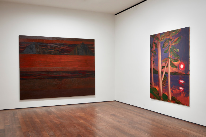 Works by Gideon Appah and Nicole Wittenberg on view in Unnatural Nature: Post-Pop Landscapes, on view in the New York gallery April 21 - June 10, 2022.  Installation view by Kent Pell.