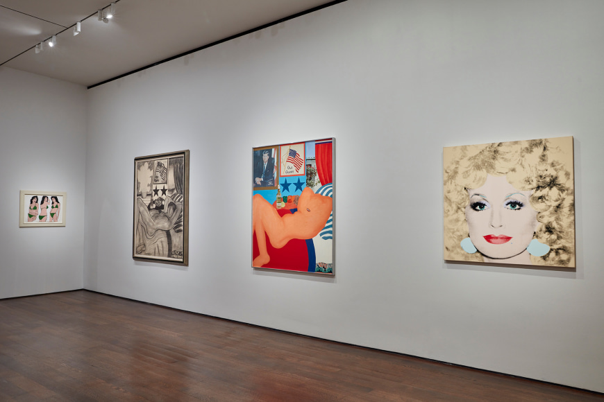 Installation view of Painted Pop, on view at Acquavella Galleries in New York from October 10 - December 15, 2023.