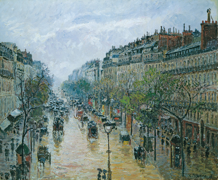 Camille Pissarro, Boulevard Montmartre, Spring, Rain