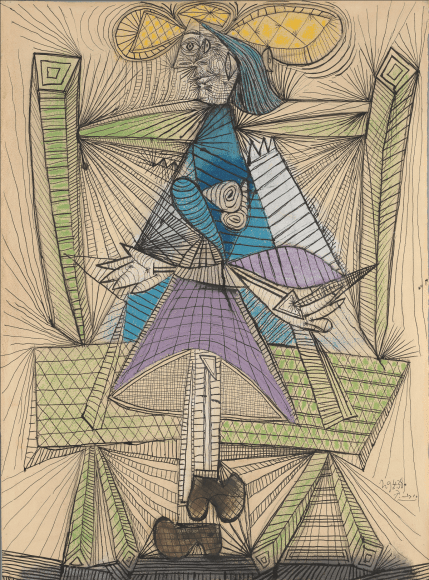 Dora Maar dans un fauteuil d'osier [Dora Maar in a Wicker Chair]