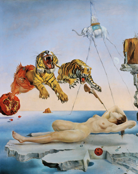 Salvador Dal&iacute;, Dream Caused by the Flight of a Bumblebee Around a Pomegranate a Second Before Awakening