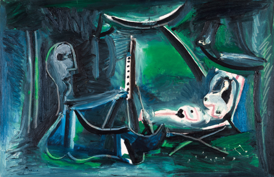 Pablo Picasso Le peintre et son modèle dans un paysage, 1963