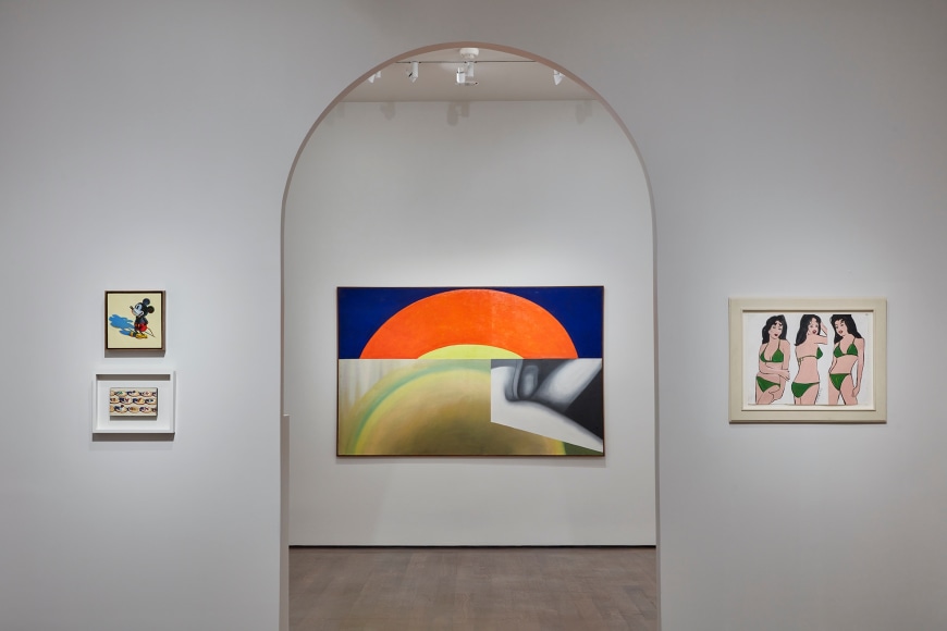 Installation view of Painted Pop, on view at Acquavella Galleries in New York from October 10 - December 15, 2023.