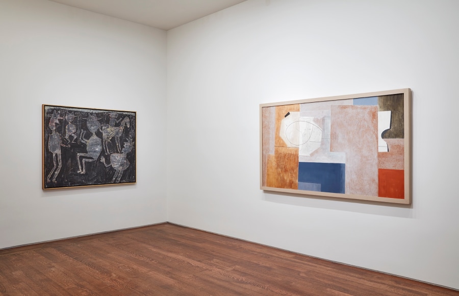Installation view with Jean Dubuffet and Ben Nicholson