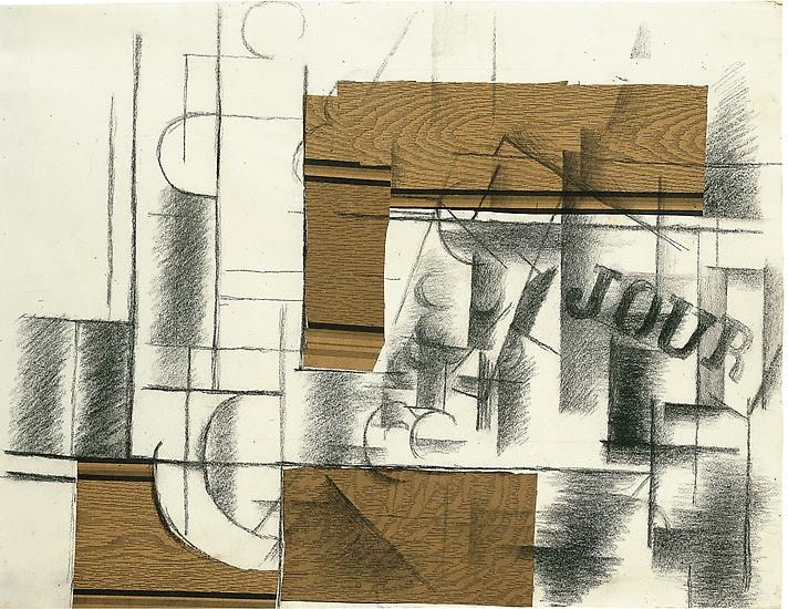 Georges Braque, Glass, Bottle and Newspaper, 1912