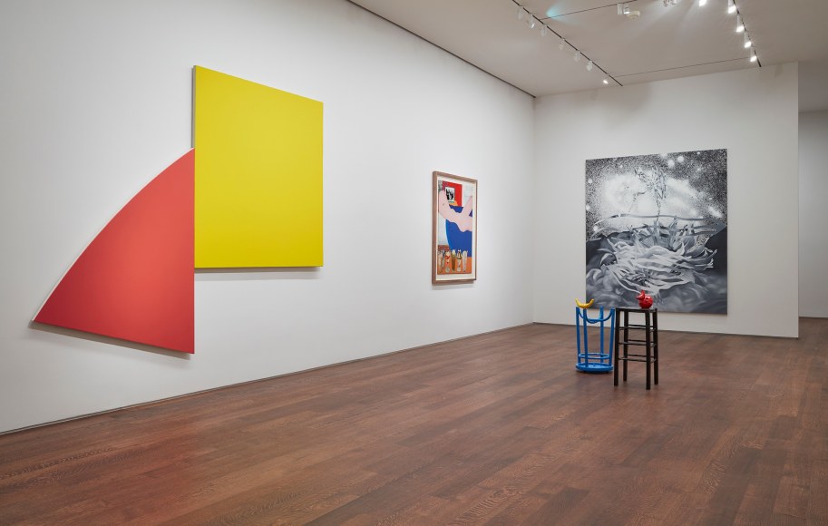 Installation view with Kelly, Wesselmann, Rosenquist, Miro