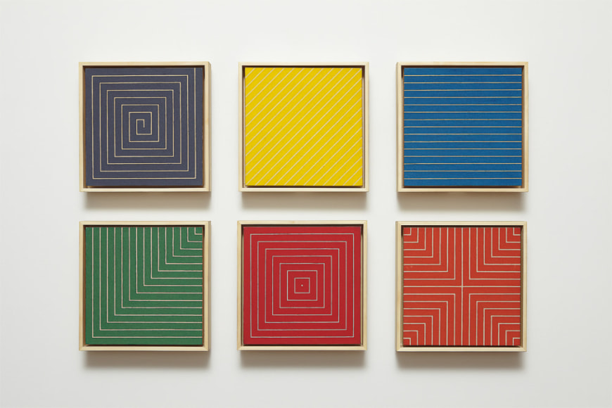 Frank Stella, Benjamin Moore Paintings (New Madrid, Sabine Pass, Palmito Ranch, Hampton Roads, Island No. 10, Delaware Crossing), 1961