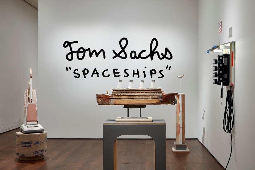 Installation view of Tom Sachs Spaceships