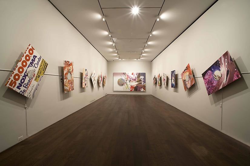 Installation view of James Rosenquist: The Hole in the Middle of Time and The Hole in the Wallpaper at Acquavella Galleries from February 17 - March 18, 2010.