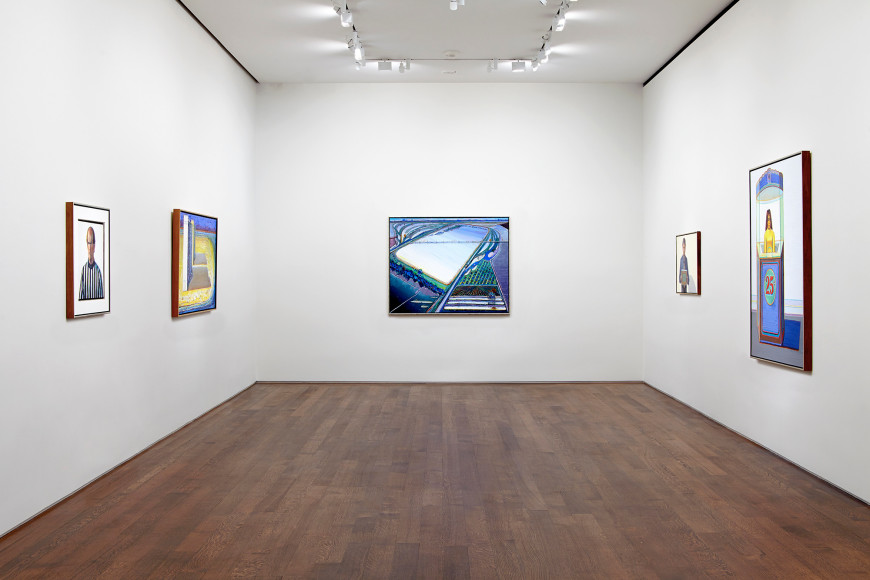 Installation view of Wayne Thiebaud at Acquavella Galleries from September 30 - November 20, 2014.