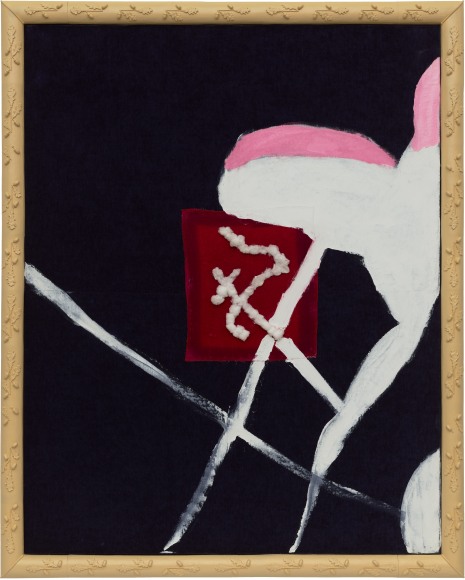 Julian Schnabel, Who Am I to Command the Sky II, 2022, Cotton balls, oil, modeling paste on velvet, 84 x 66 inches (213.4 x 167.6 cm) © Julian Schnabel; Photo by Tom Powel Imaging; Courtesy the artist and Vito Schnabel Gallery
