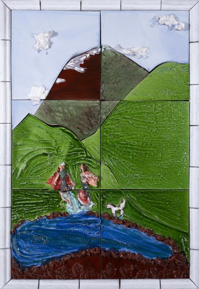 Lola Montes painting on tiles