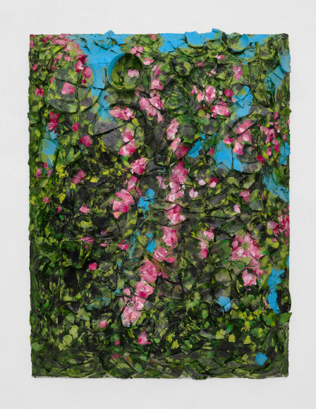 A painting of flowers by Julian Schnabel