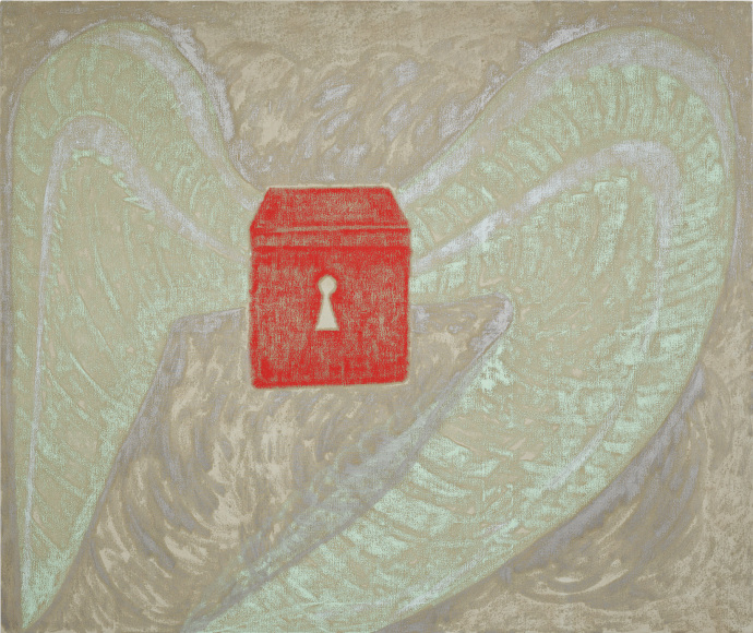 Francesco Clemente, Wings of Desire V, 2022, Oil on canvas, 78 x 93 inches (198.1 x 236.2 cm) © Francesco Clemente; Courtesy the artist and Vito Schnabel Gallery