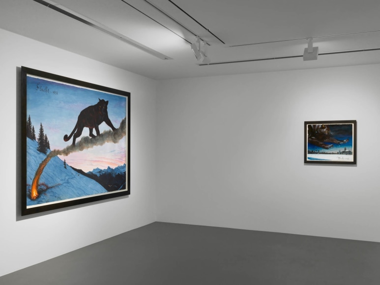 Installation view, Walton Ford, New Watercolors, Vito Schnabel Gallery, St. Moritz