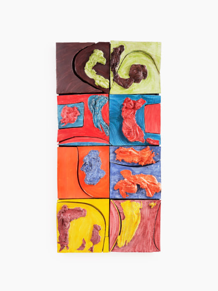 tall abstract painting by Lola Montes