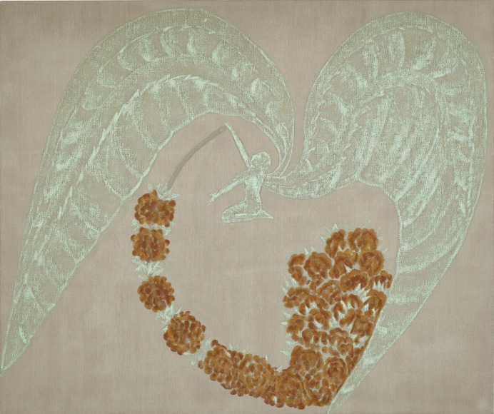 Francesco Clemente, Wings of Desire II, 2022, Oil on canvas, 78 x 93 inches (198.1 x 236.2 cm) © Francesco Clemente; Courtesy the artist and Vito Schnabel Gallery