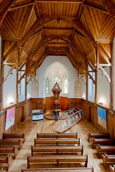 Installation view, Vahakn Arslanian,&nbsp;St. Moritz Art Masters,&nbsp;Eglise Au Bois, St. Moritz, 2011