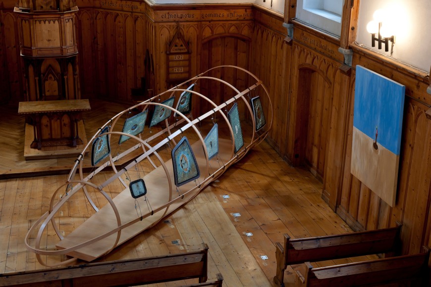 Installation view, Vahakn Arslanian,&nbsp;St. Moritz Art Masters,&nbsp;Eglise Au Bois, St. Moritz, 2011