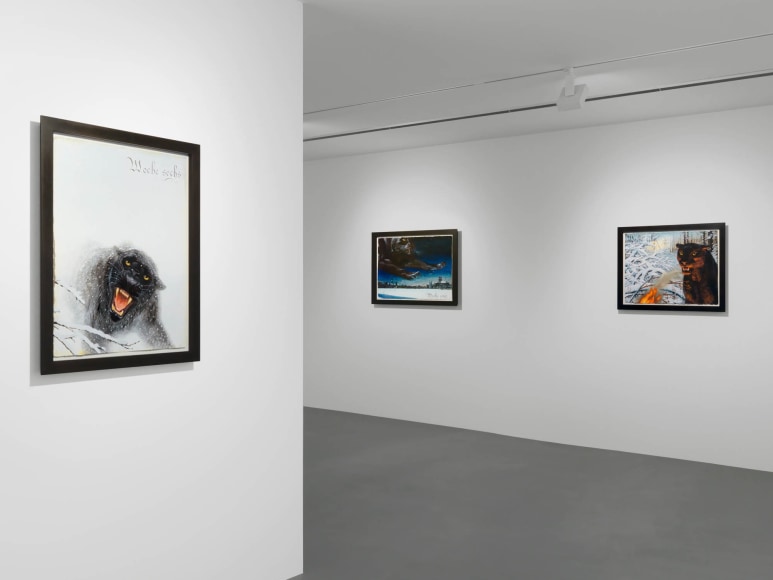 Installation view, Walton Ford, New Watercolors, Vito Schnabel Gallery, St. Moritz