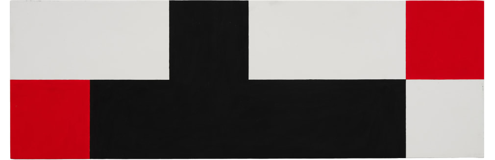 Robert Storr, Untitled, 2025, 12 x 36 inches (30.5 x 91.4 cm), Flashe on canvas on board; © Rob Storr; Photo by Argenis Apolinario; Courtesy the artist and Vito Schnabel Gallery