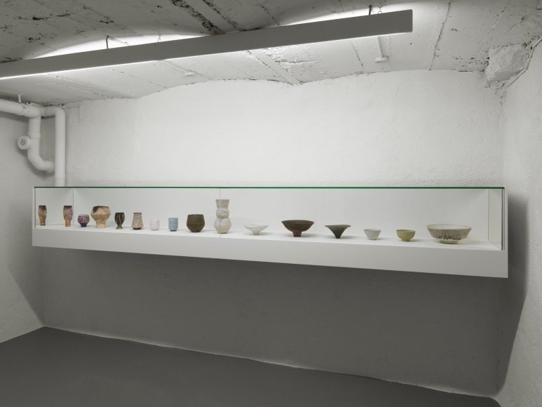 Installation view, Dan Flavin, to Lucie Rie and Hans Coper, master potters, Vito Schnabel Gallery, St. Moritz