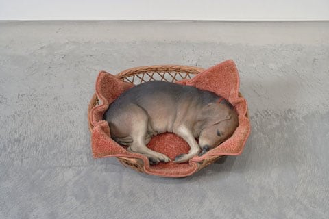 DUANE HANSON Beagle in Basket, 1979