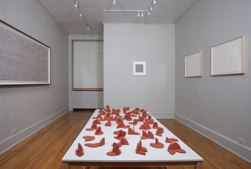 Installation view of Joel Shapiro: Sculpture and Drawings 1969-1972 at Craig F. Starr Gallery