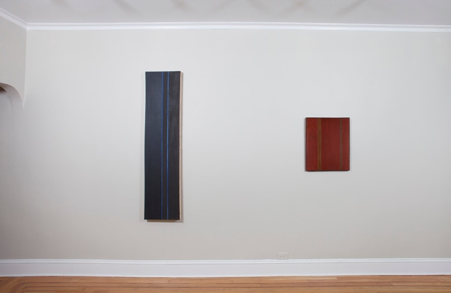Installation view of Barnett Newman Paintings at Craig F. Starr Gallery