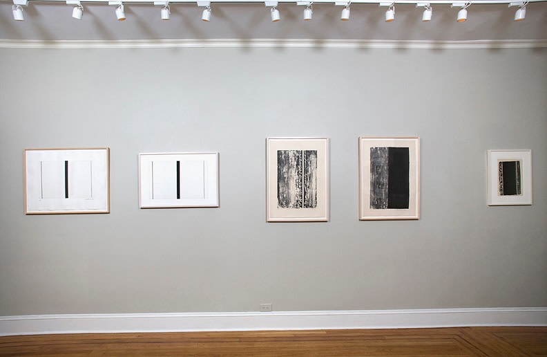 Installation view Part I of Playing This Litho Instrument: The Prints of Barnett Newman at Craig F. Starr
