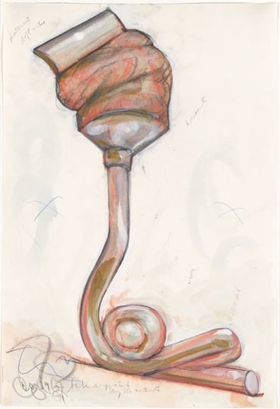 Claes Oldenburg, Tube Supported by Its Contents, 1969.