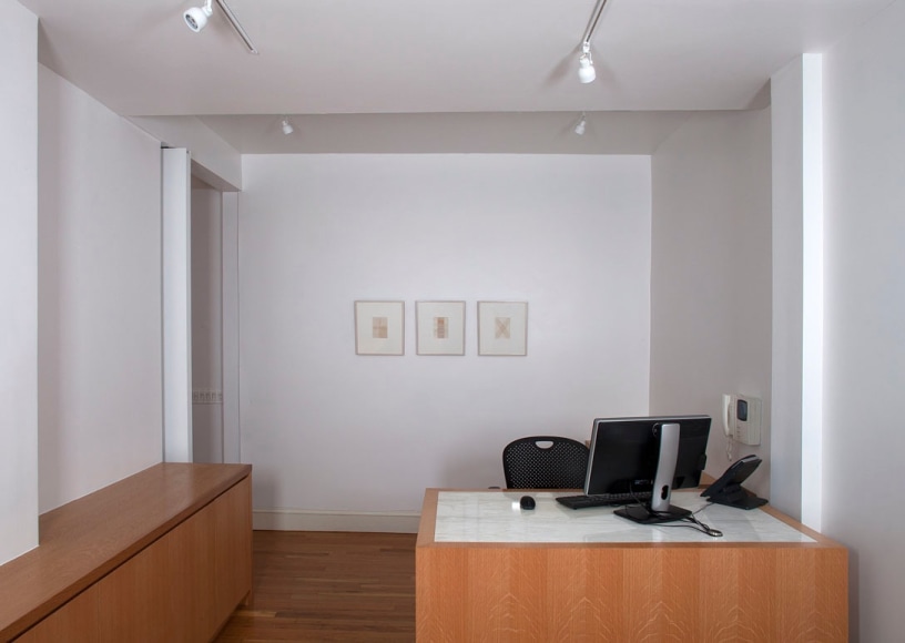 Installation view of Dorothea Rockburne: Works 1967-1972 at Craig F. Starr Gallery