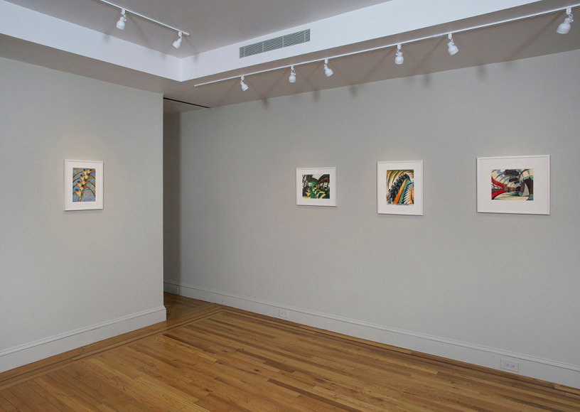 Installation view of British Linocuts of the Grosvenor School at Craig F. Starr Gallery