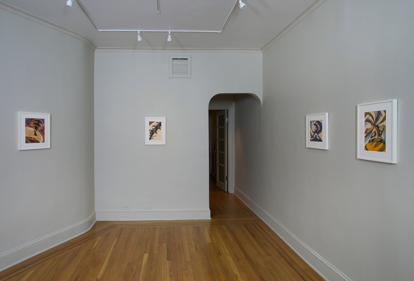 Installation view of British Linocuts of the Grosvenor School at Craig F. Starr Gallery