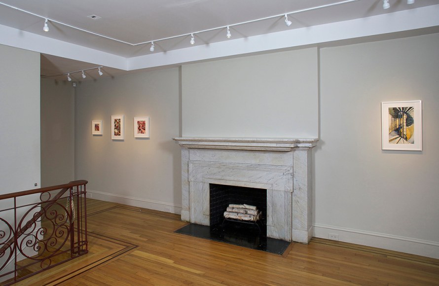 Installation view of British Linocuts of the Grosvenor School at Craig F. Starr Gallery