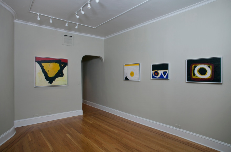 Installation view of Al Held Paintings 1959 at Craig F. Starr Gallery