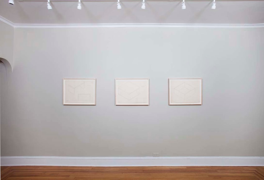 Installation view of Robert Morris: Drawings 1961-76 at Craig F. Starr Gallery