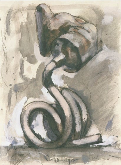 Claes Oldenburg, Study for a Sculpture in the Form of a Tube Supported by its Contents, 1972.