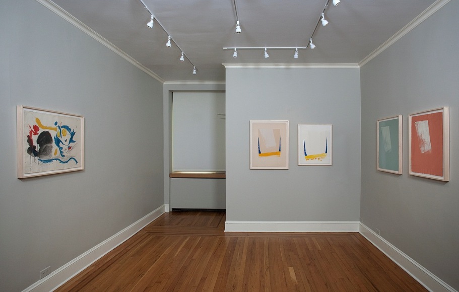 Installation view of Helen Frankenthaler: Prints and Proofs of the 1960s from the Artist&#039;s Archive at Craig F. Starr Gallery