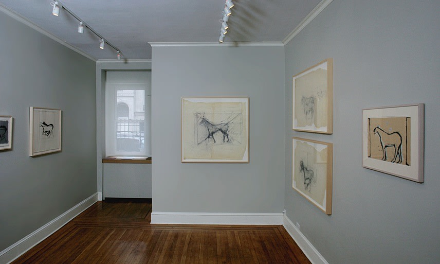 Installation view of Susan Rothenberg: Horses 1974-77 at Craig F. Starr Gallery