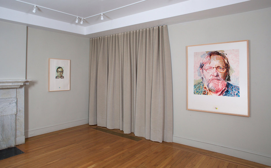 Installation view of&nbsp;Chuck Close: Fingerprint Paintings and Drawings, 1978-86&nbsp;at Craig F. Starr Gallery