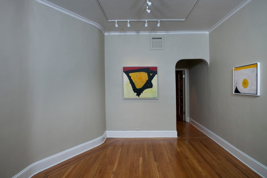 Installation view of Al Held Paintings 1959 at Craig F. Starr Gallery