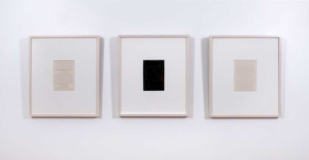 Installation view of Dorothea Rockburne: Works 1967-1972 at Craig F. Starr Gallery