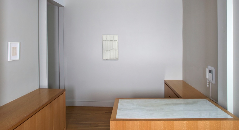 Installation view of Eleanore Mikus: Tablets and Related Works, 1960-69