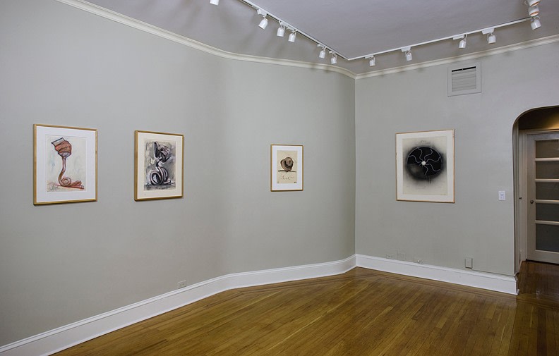 Installation view of Claes Oldenburg Drawings 1965-1973 at Craig F. Starr Gallery