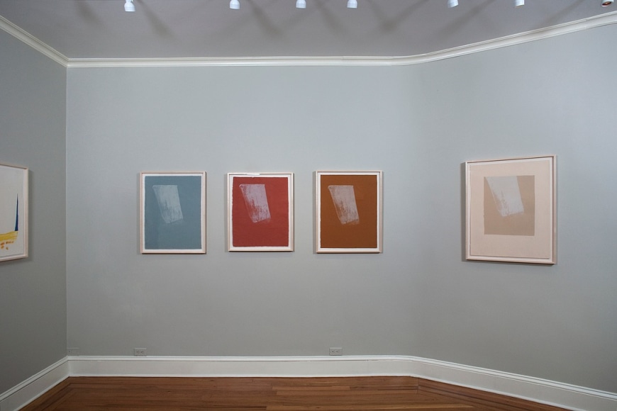 Installation view of Helen Frankenthaler: Prints and Proofs of the 1960s from the Artist&#039;s Archive at Craig F. Starr Gallery