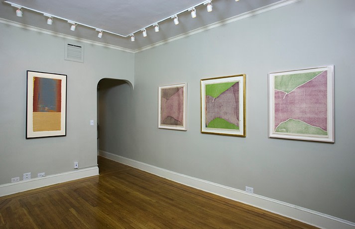 Installation view of Helen Frankenthaler, East and Beyond: Woodcuts 1973-77 at Craig F. Starr Gallery
