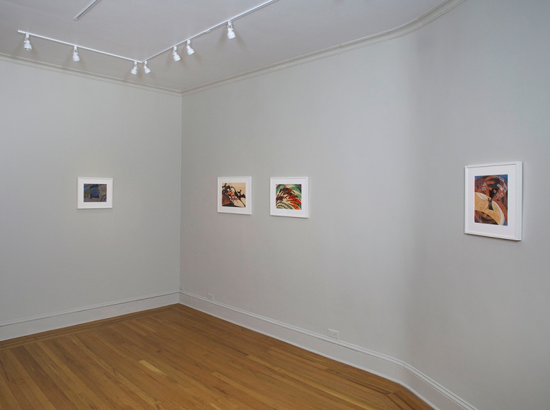 Installation view of British Linocuts of the Grosvenor School at Craig F. Starr Gallery